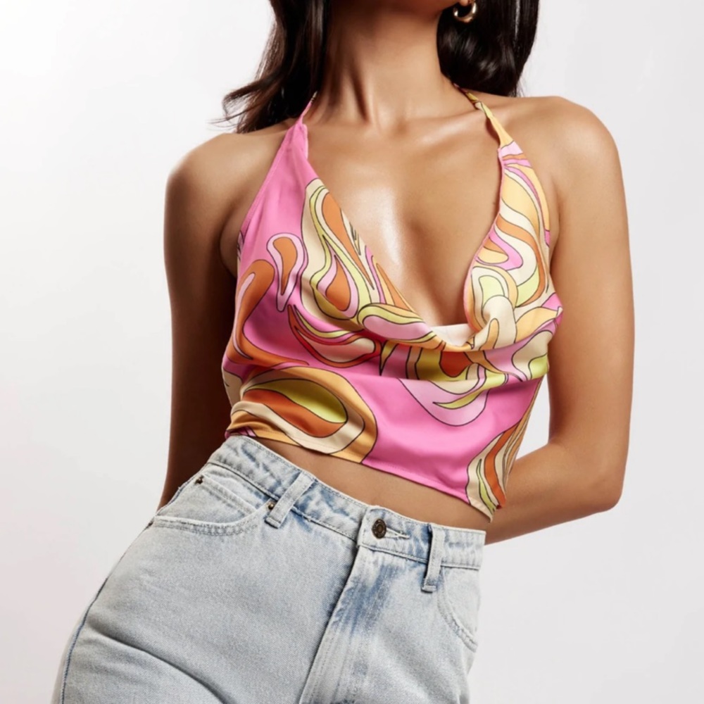 MESHI Psychedelic Crop Top